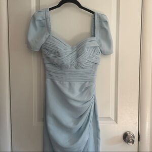 Self-Portrait Light Blue Midi Dress